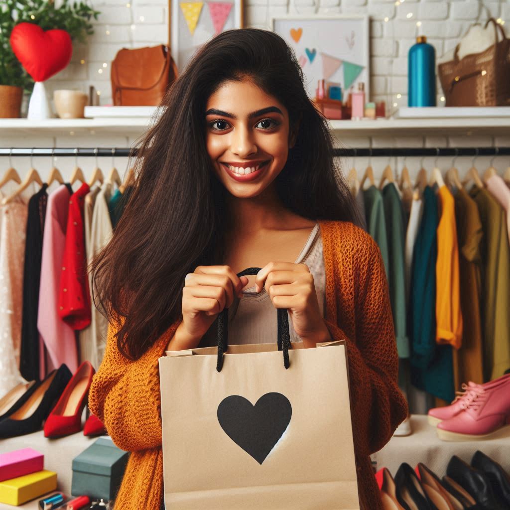 Cliente satisfaite de ses achats cosmétiques ; vente en gros produits de beauté ; produits hygiéniques afrique ; prix compétitifs produits de beauté